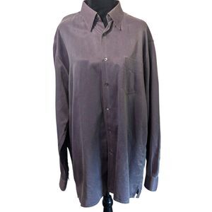 MARTIN GORDON 70% Silk Blend Dress Shirt L Luxury Lounge Mauve/Plum Textured